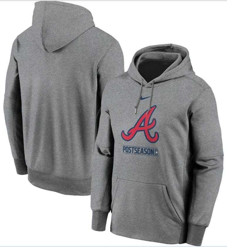 Men's Atlanta Braves Nike Gray 2020 Postseason Collection Pullover Hoodie,We sell and wholesale Men's Atlanta Braves Nike Gray 2020 Postseason Collection Pullover Hoodie on line form chian!